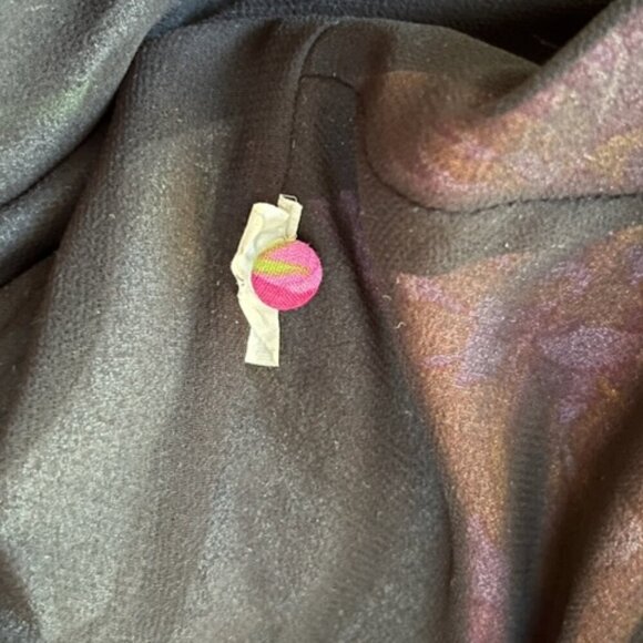 ZARA TRF Collection Button Front Cropped Blouse in Black with Pink Florals - Picture 6 of 6